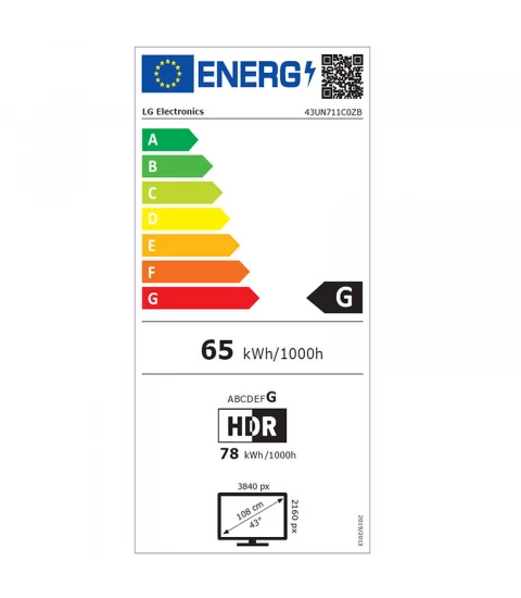 LG 43UN711C - Eticheta energetica