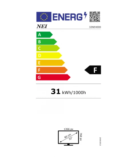 Eticheta energetica Televizor LED NEI 32NE4000