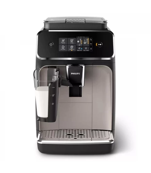 Espressor de cafea automat PHILIPS Seria 2200 EP2235/40, ecran tactil, sistem LatteGo, AquaClean, 1.8l, 1500W, 15 bar, gri