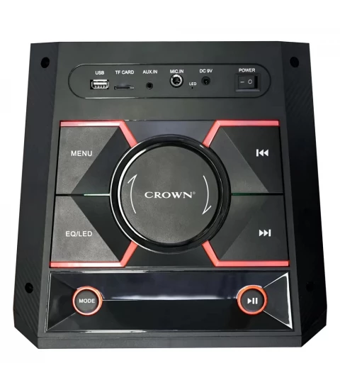 Crown GTB-2562BUF, Sistem audio, Bluetooth, Acumulator 3A/12V, 60W, Slot CARD SD, Negru