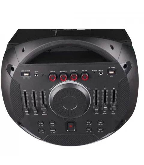 Crown GTB-602TW, Sistem audio, Bluetooth, Acumulator 7A/12V, 350W, Slot CARD SD, Negru