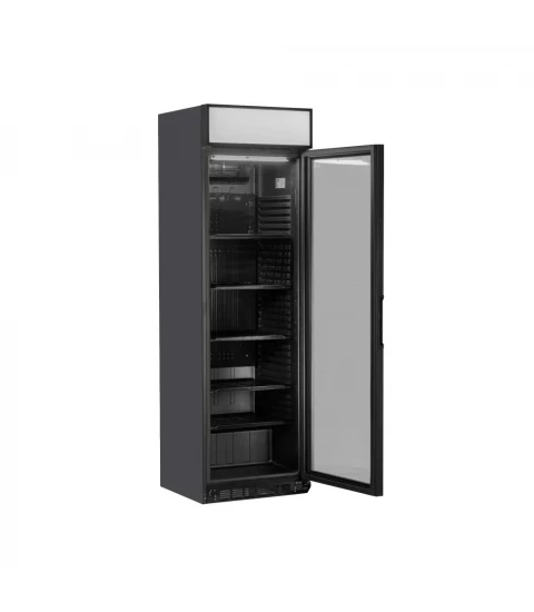 Cold Machines CM-373CB, Vitrina frigorifica profesionala, iluminare LED,373 l, H 199 cm, neagra