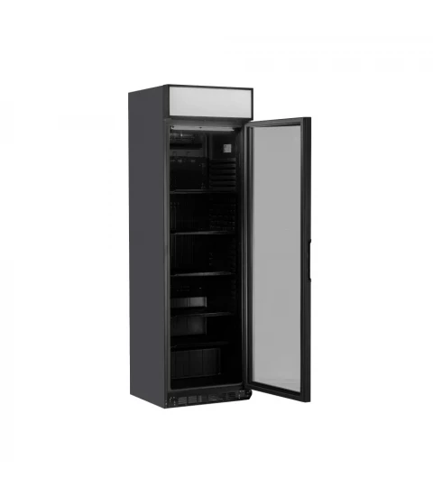 Cold Machines CM-373CB, Vitrina frigorifica profesionala, iluminare LED,373 l, H 199 cm, neagra