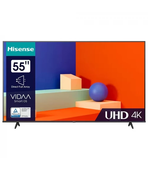Smart HISENSE 55A6K, Televizor LED, Ultra HD 4K, Dolby Vision, OS VIDAA U6, HDR, clasa G, 139 cm, Negru