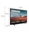TOSHIBA 43UA2D63DG, Televizor QLED Smart, Ultra HD 4K, Dolby Vision, Dolby Audio™, HDR, 108cm, clasa F, Negru