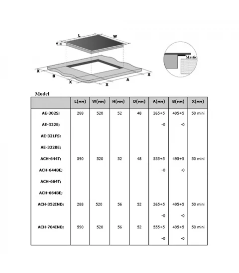 Arielli AE-321FS, Plita incorporabila vitroceramica, Touch, Blocare acces copii, 2 zone de gatit, 3200 W, Neagra