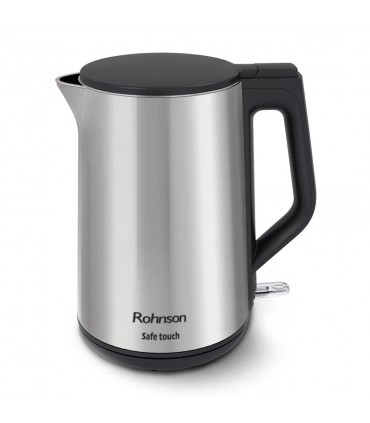 Rohnson R7530, Fierbator apa, Fara fir, Baza rotativă la 360°, Oprire automată, 1.5 l, 2200 W, Argintiu
