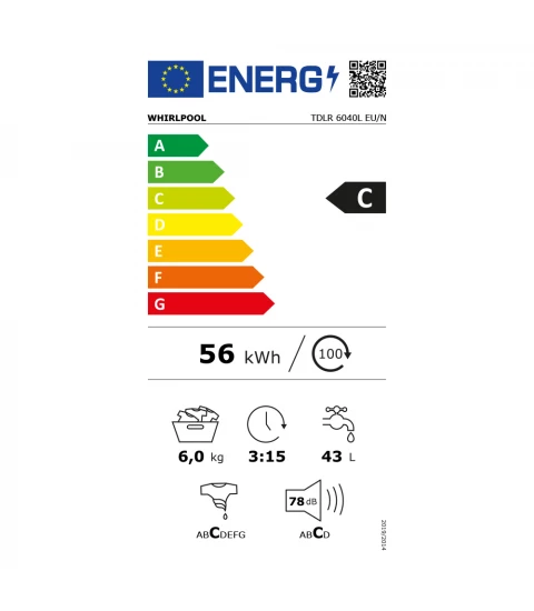 Whirlpool TDLR 6040L EU/N eticheta energetica