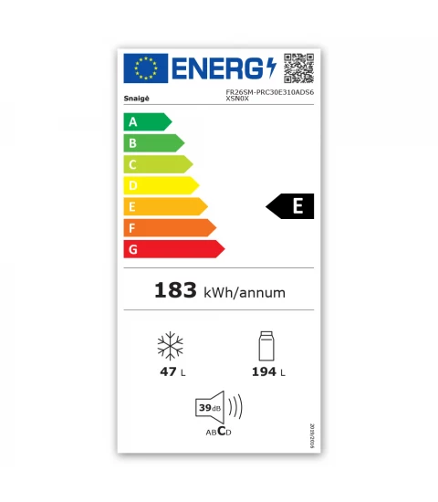 Frigider Retro cu doua usi Snaige FR26SM-PRDH0E3 eticheta energetica