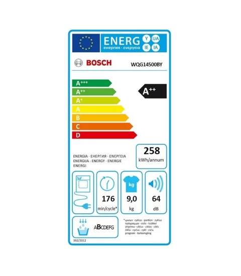 Uscator de rufe BOSCH WQG14500BY eticheta energetica