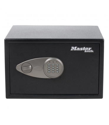 Seif digital Masterlock X125ML, Otel, podea mocheta, cheie de anulare, Volum 33.3 l, Negru
