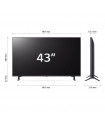 Televizor LG LED 43UR80003LJ, 108 cm, Smart, 4K Ultra HD, Clasa G, Model 2023, Procesor α5 AI 4K, generația a 6-a