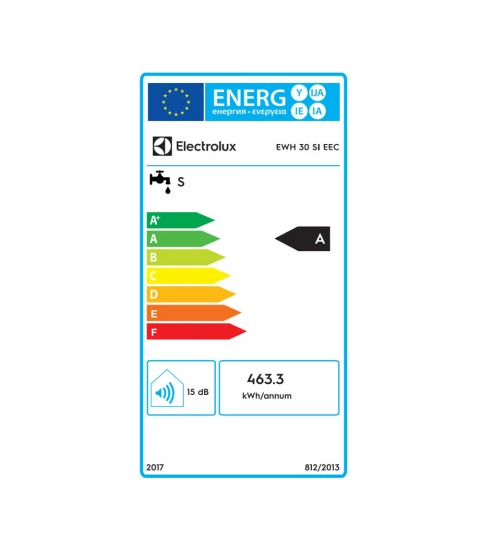 Boiler electric Electrolux EWH 30 SI EEC, 3 trepte de incalzire, 30 l, 2000W, Eco-Mode, Anti-inghet, IPX4, Clasa A, Alb