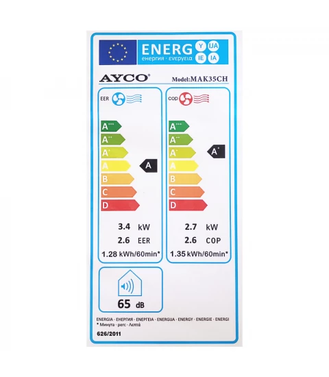 Aparat de aer conditionat mobil Ayco MAK35CH , 12.000 BTU , 4 moduri  ,Timer  ,Alb