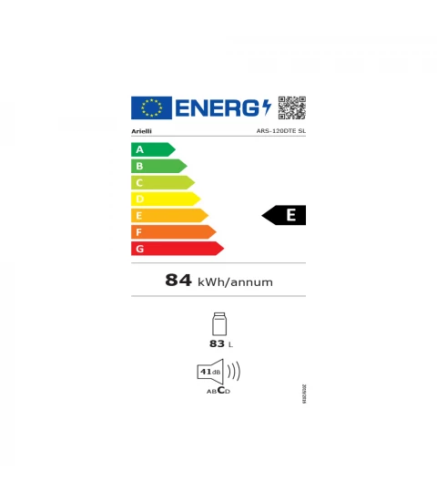 Frigider Arielli ARS-120DTE ,  usa metalica ,clase E , iluminare LED , volumn 83l , Alb