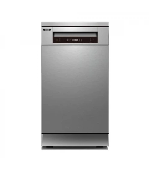 Masina de spalat vase Toshiba DW-10F2EE(S), capacitate 10 seturi, clasa D, 6 programe, functie pornire intarziata, Inox